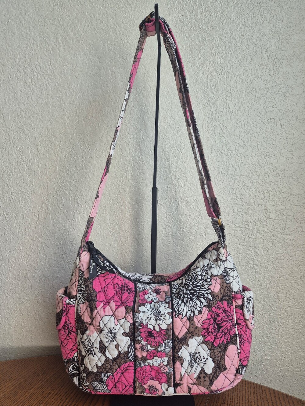 Vera Bradley Mocha Rouge On The Go Crossbody Bag